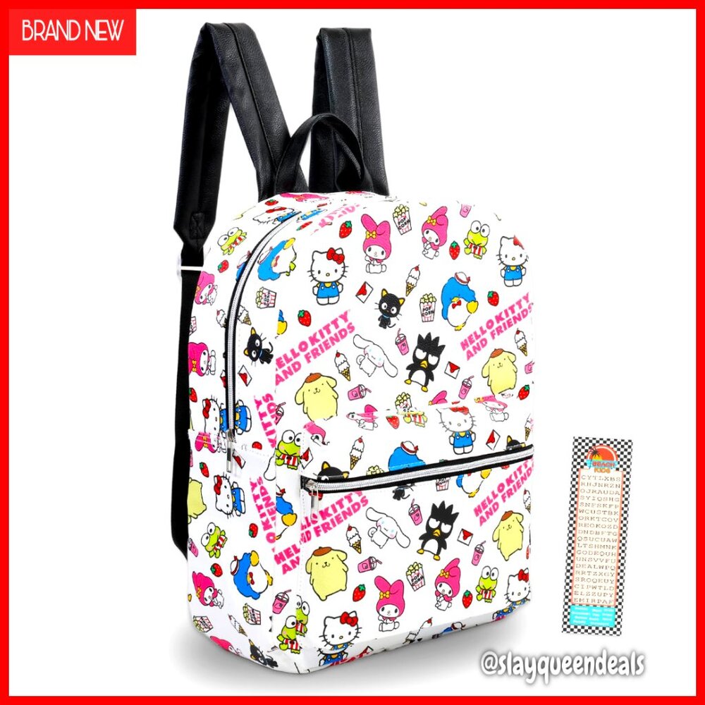 16" Faux Leather School Backpack with Adjustable Straps and Front Pocket